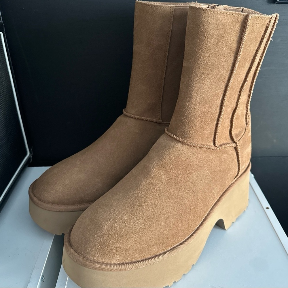 UGG Womens Classic Twin Seam Heights Chestnut Platform Boots 1158313 Size 12 New - Picture 8 of 16